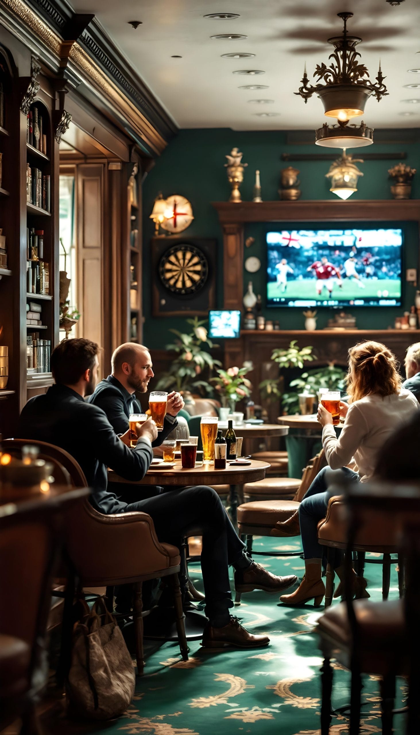 English pub with sport events boka bord